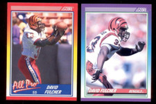 1990 Score DAVID FULCHER Cincinnati Bengals 2-Card Lot with All Pro Card