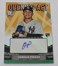 2023 Topps Big Leauge BL Oswald Peraza Opening Act GOLD Auto Rookie RC #d 17/50