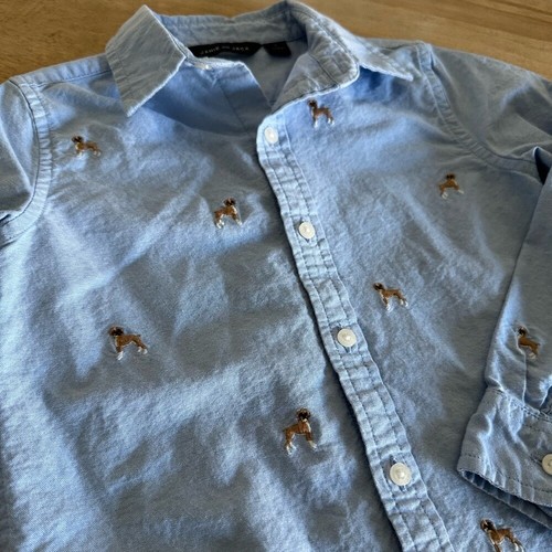 Janie and Jack Boxer Dog Blue Button Down Collared Shirt - 5 - $45 - Picture 4 of 7
