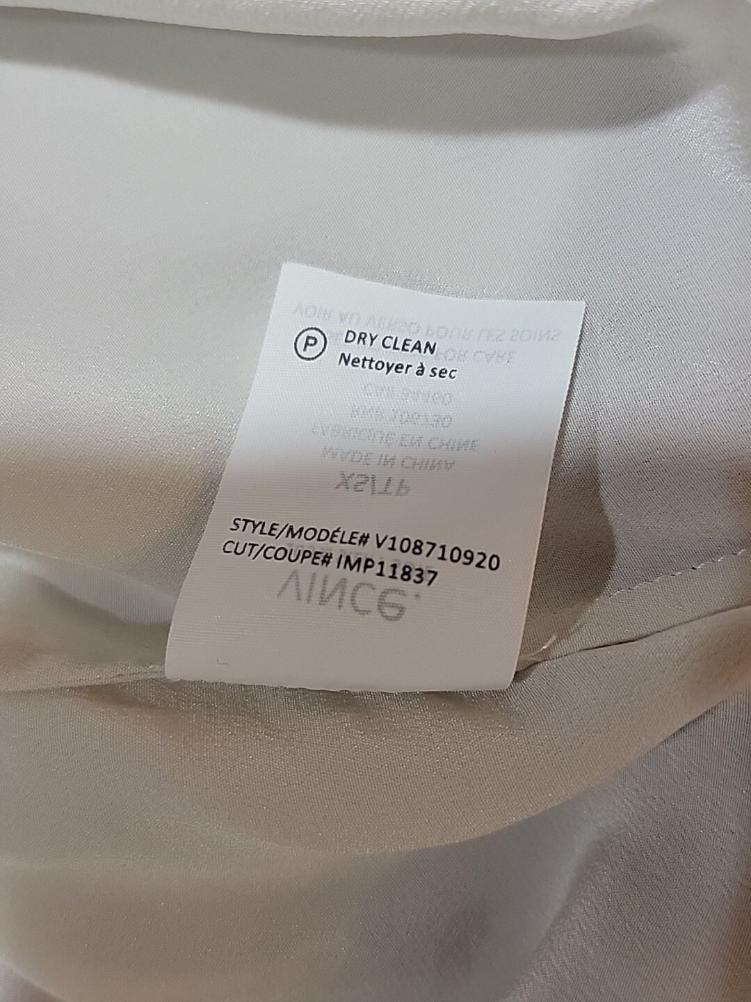 Vince 100% Silk Crepe de Chine Blouse Tunic XS Off White Crochet Accent #C thumbnail 9