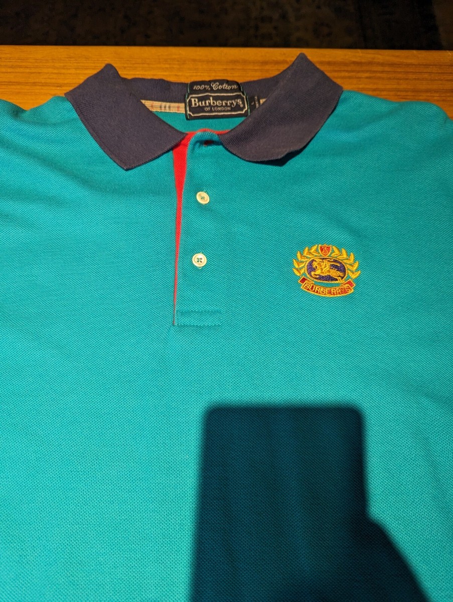 Vintage Burberrys of London Archive Logo Embroidered Green Blue