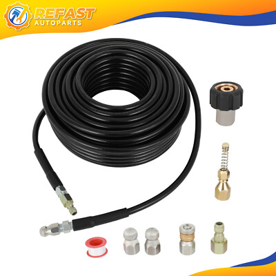 #ad #ad 100FT 5800PSI Sewer Jetter Nozzles Kit for Pressure Washer Drain Cleaning Hose $43.63