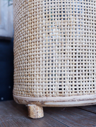 NEW Rustic Natural Handmade Rattan & Glass Vase Oriental Pot Hurricane Lamp - Picture 10 of 11