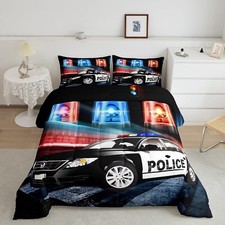 Feelyou Kids Police Car Toddler Bedding Set Policeman Boys Comforter Set for ...
