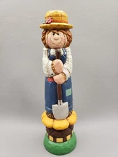 Eddie Walker Midwest of Cannon Falls GARDENER 10" Figurine Overalls Shovel Resin