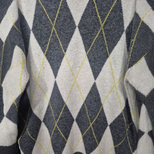 Pringle of Scotland x HM Womens Sweater Size M Pullover Oversized Dress Argyle - Picture 3 of 7