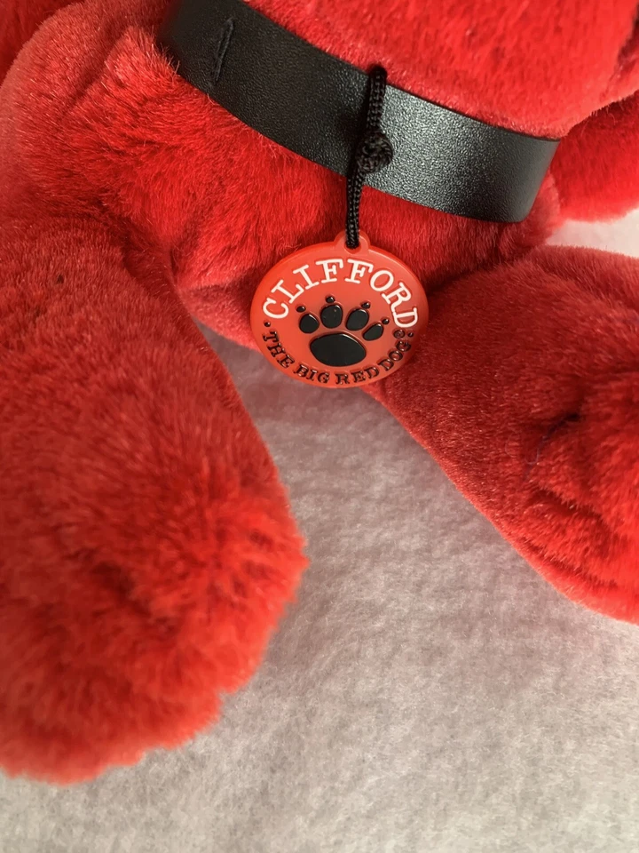 Marioneta de mano Dakin de cuerpo completo vintage 1991 CLIFFORD the Big Red Dog con collar Foto 2 de 4