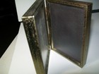 Brass Hinged Double Picture Frame 2-1/4 x 3-1/4,etched picture side, 1940s VF — photo 2