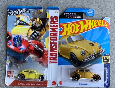 Hot Wheels Transformers Custom Bumblebee VW Beetle Lot of 2 (Premium & Mainline)