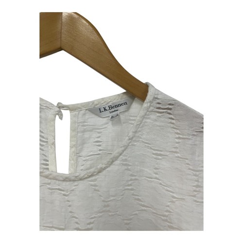 LK Bennett Top Ladies Cream Summer Casual Lightweight Sleeveless Button Size 10 - Picture 6 of 8