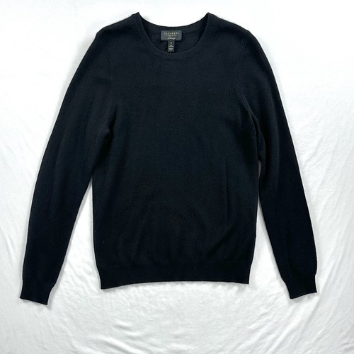Charter Club Luxury Cashmere Sweater Womens Medium Black Long Sleeve Minimalist