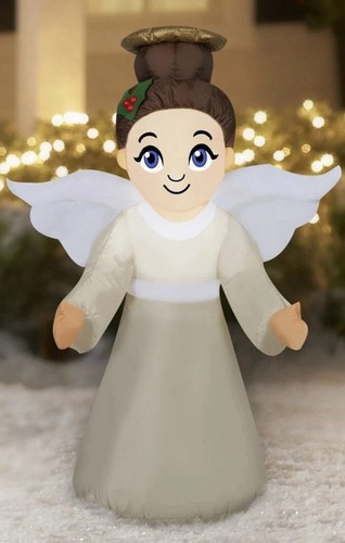 Holiday Time 3.5 Ft Christmas Angel with Wings Airblown Inflatable LED ...