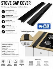 Silicone Stove Gap Covers 2 Pack Heat Resistant Universal Stovetop Gap Filler