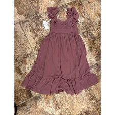 Azazie Anaya Bridesmaid Dress Womens Custom Amethyst Ruffle High Low Chiffon