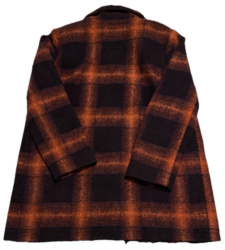 Pendleton Women's Wool Blend Walker Coat Jacket Navy Blue Copper Plaid Size L - Picture 2 of 11