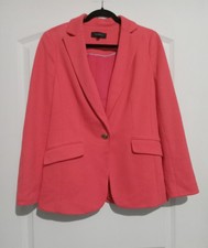 Talbots Womens Single Button Closure Coral Blazer Sz 10