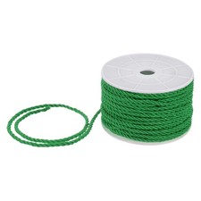22 Yards Soft Twisted Rope Trim, 3mm Grass Green Polyester Cord for DIY Craft