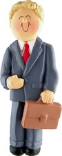 Business Person Male Blonde Personalized Christmas Tree Ornament