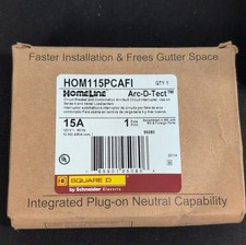 Square D HOM115PCAFI 15A Circuit Breaker Arc-Fault Plug-On Neutral 1-Pole 120V