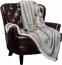 Owl Sherpa Fleece Blanket, Super Thick and Warm Cozy Luxury Blanket 40"x50",C...