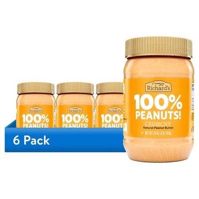 (6 pack) Crazy Richard's Cruncy Peanut Butter 16oz