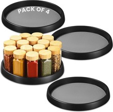 10 Inch Lazy Susan Set of 4 - Non-Skid Turntable for Cabinet to Maximize