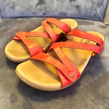 Taos Double U Women's Leather Strappy Slide Sandals Slip On US 7 EU 38
