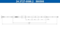 Ate 24.3727-0588.2 Seilzug, Feststellbremse FüR CitroËN Passend FüR Fiat