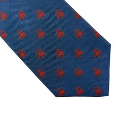 NEW Brooks Brothers 346 Silk Neck Tie Men Blue Red Embroidered Logo USA