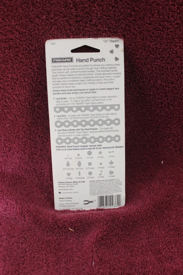 Fiskars Hand Punch Soft Grip Handles - 1/4" Heart - Image 2 of 2