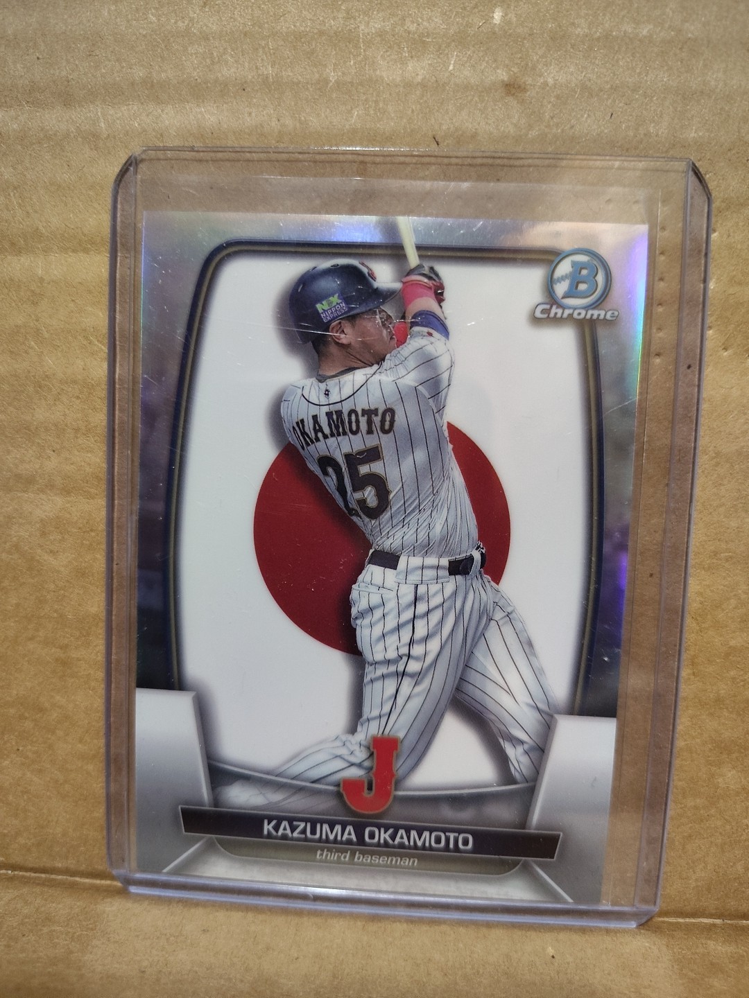 Kazuma Okamoto 2023 Bowman Chrome #WBC-54 WBC Flag Refractor #497/499 Japan