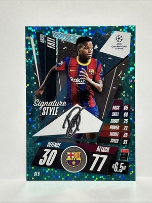 2020-21 Topps Match Attax UEFA Champions League Extra Signature Style Ansu Fati