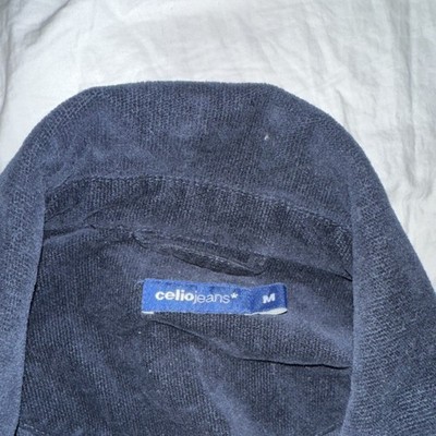 Celio Jeans Men's Navy Blue Zip Button Jacket Size M Solid Cotton