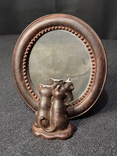 Cat Kittens Looking in Mirror Stand Up Desk tabletop Decor polyresin