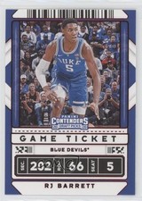 2020 Panini Contenders Draft Picks Variation Game Ticket Red RJ Barrett #12 07rd