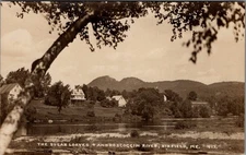 Sugar Loaves & Androscoggin River, DIXFIELD, Maine Real Photo Postcard