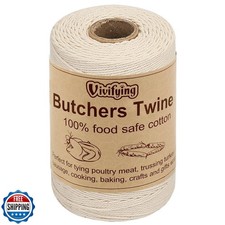 Vivifying Butchers Twine, 656 Feet 3Ply Food Safe Cotton Bakers T