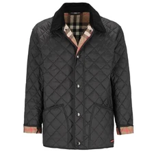 Burberry FW24 Reversible Check Puffer Quilted Jacket Men's Black