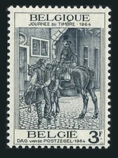 Belgium 609 3 stamps, MNH. Michel 1344. Stamp Day 1964. Postilion of Liege.