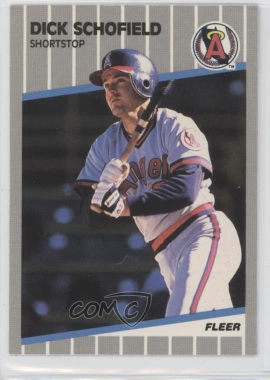 1989 Fleer Glossy Dick Schofield #488 8d2