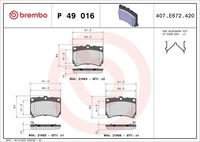 Brembo Bremsbelagsatz, Scheibenbremse P 49 016 FüR Mazda KIA