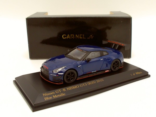 Carnel 1:64 Nissan GT-R Nismo GT3 (R35) 2015 Blue Metallic CN640020 *Neu & Ovp*-image