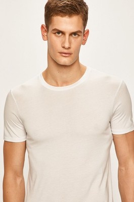 Armani Exchange Crew Neck T-Shirts Small Logo Patch Men's Clothing White XXL