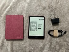 Amazon Kindle Paperwhite Raspberry Bundle with Charger, USB Cable, and Case