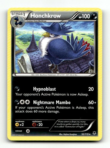 Honchkrow 52/119 Rare Phantom Forces Pokemon Near Mint