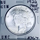 1922 P BU GEM PEACE SILVER DOLLAR UNC MS+++ U.S. MINT RARE COIN 8367