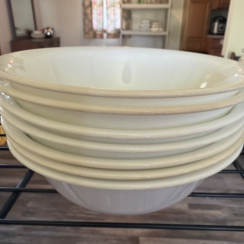 7 Corelle All White Cereal Bowls Soup Dessert 6 1/4 in. used