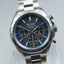 Orologio da uomo SEIKO V175-0FA0 quadrante navy solare 42 mm come nuovo