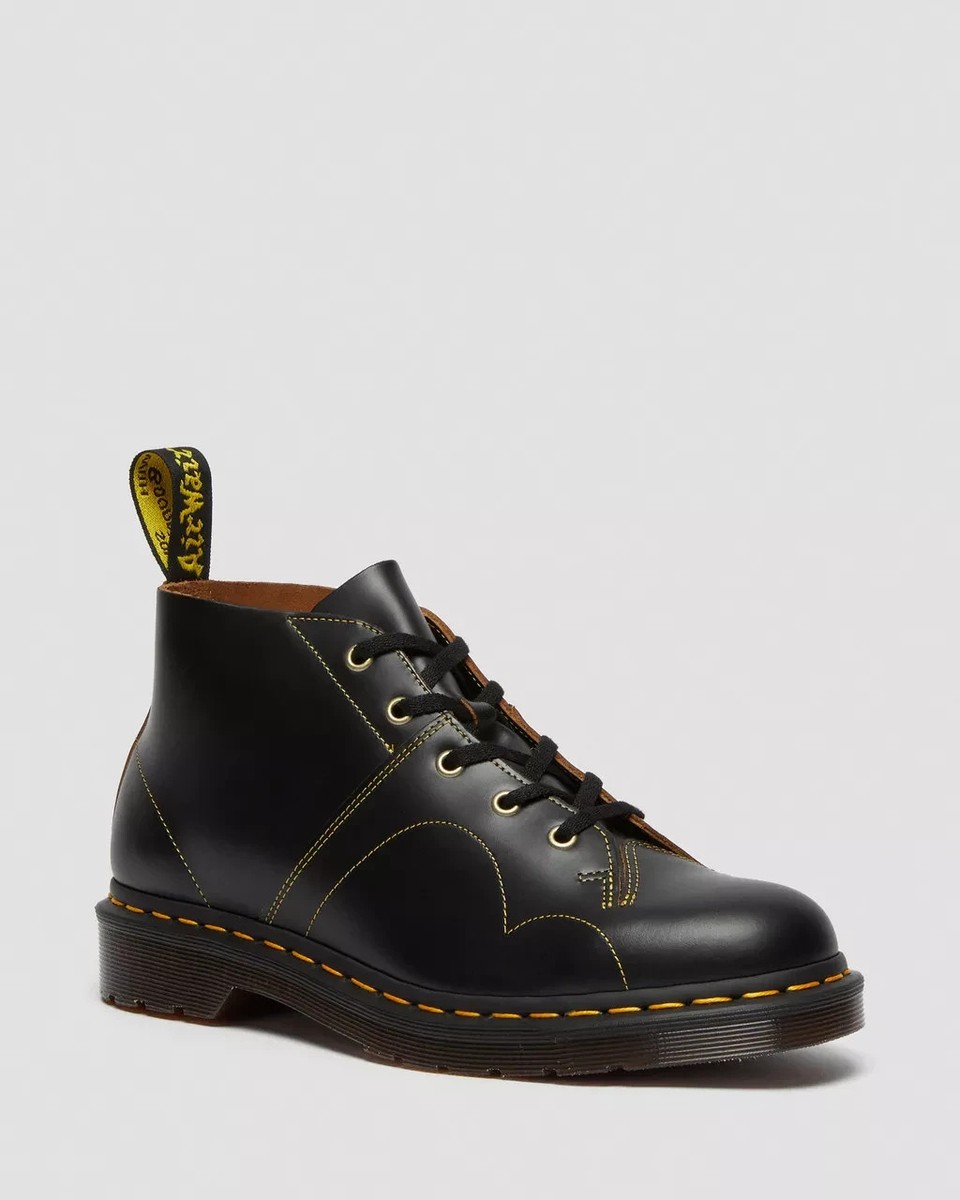 UK6 Dr.Martens CHURCH 革靴 Dr. Martens Church Vintage Smooth Leather Monkey Boots in Black | eBay