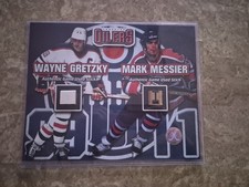 Wayne Gretzky, Mark Messier Edmonton Oilers Game Used Stick Picture With Coa